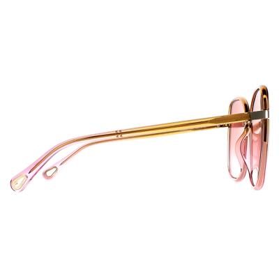 Pre-owned Chloé Chloe Sunglasses Ch0031s Franky 002 Yellow/pink Crystal Fade, Gold Pink Gradient