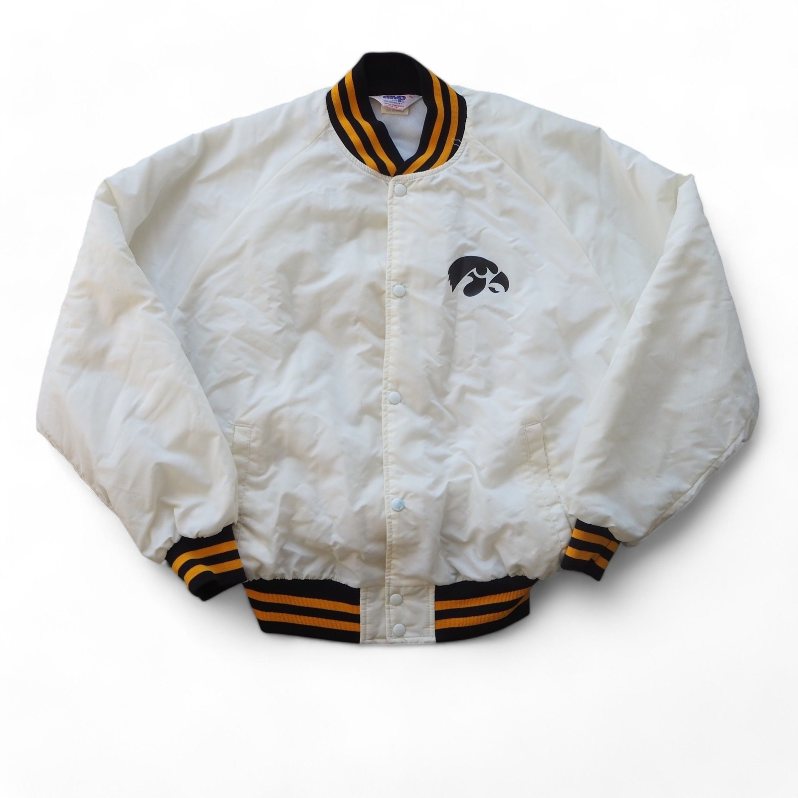 MVP Vintage 80s 90s Iowa Hawkeyes Satin Bomber Jacket Made