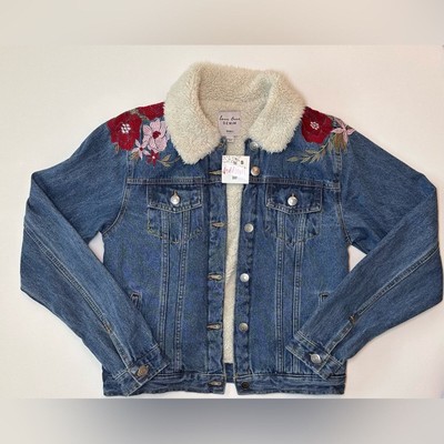 NWT Love Tree Denim Flora Embroidered Jacket