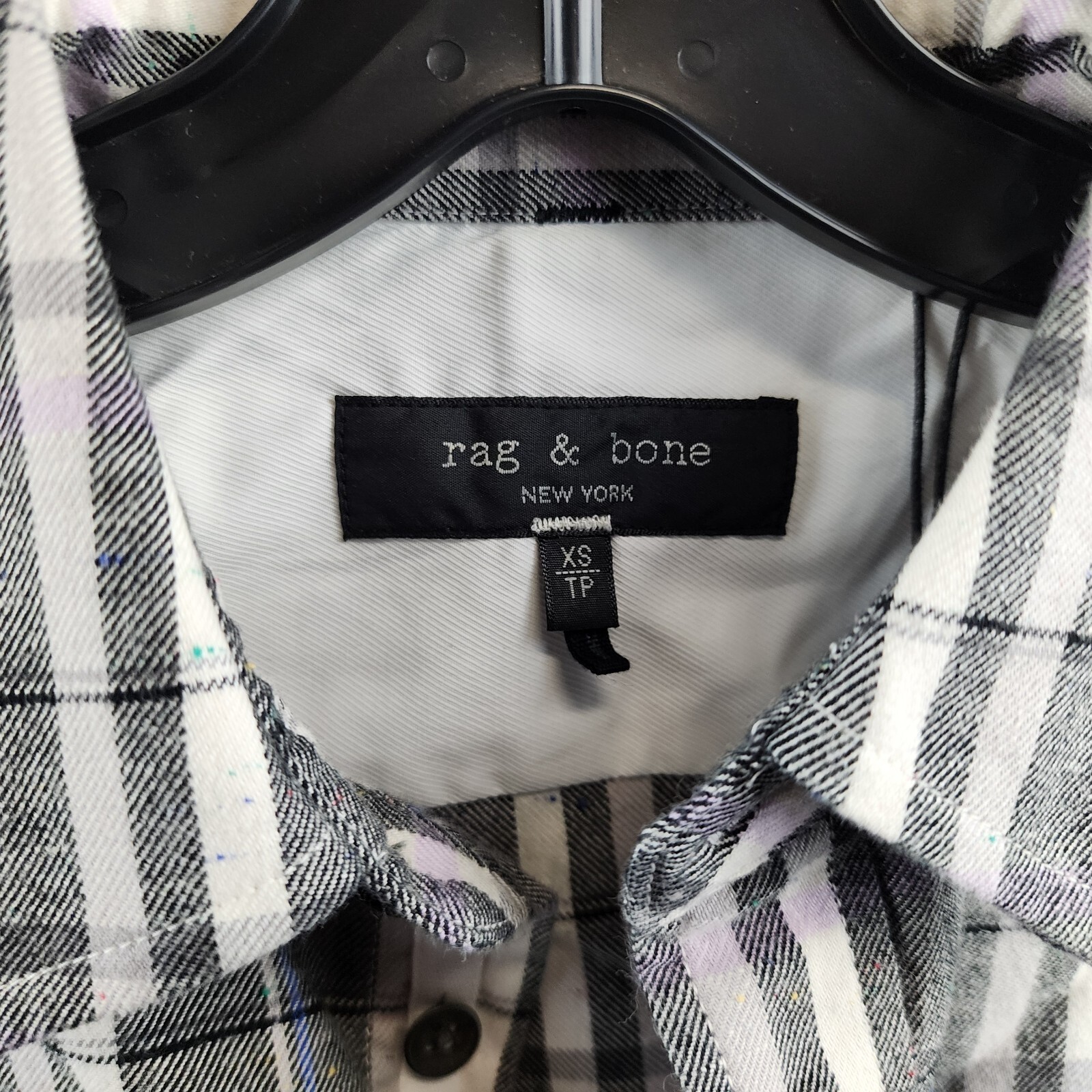 rag & bone Fit 2 Engineered Donegal Relaxed Fit Button Up Men's XS Gray Plaid - Picture 8 of 14