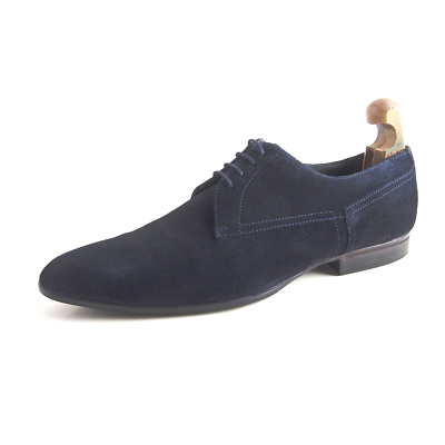 HUGO BOSS Derby Richelieus Bleu Daim Hommes Chaussure Pointure Eu