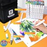 Reaeon Alcohol Art Markers, 80 Colors Fine and Chisel Dual Tip Marker Set, Permanent Art Markers for Adults Sketching Painting Drawing and Coloring(White Barrel)