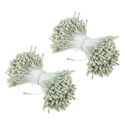 700Pcs Double Heads Flower Stamen Artificial Flower Stamen Pistil Light Green