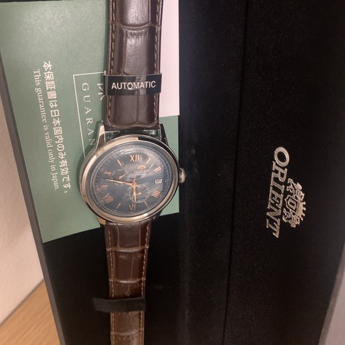 Pre-owned Orient Bambino Automatic Mechanical Rn-ak0703e Green Men's Watch In Box Jp