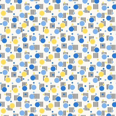 Nana Mae 8 Fabric ~ Half yard ~ Yellow/Blue Dot Geometric  ~ 1930's Reproduction