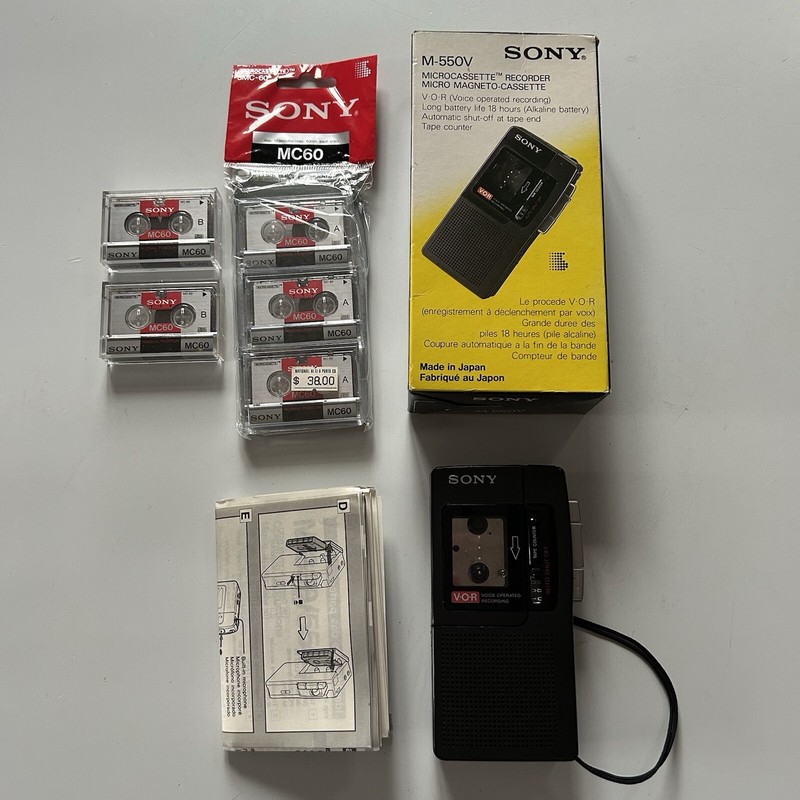 Sony Micro Cassette Dictaphone Lecteur Enregistreur Vor M-550v