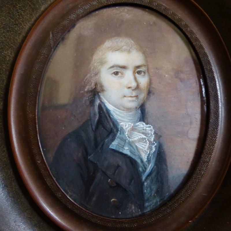 Belle Peinture Miniature DÃ©But XixÃ¨Me Portrait Homme Louis All..... Vers 1800
