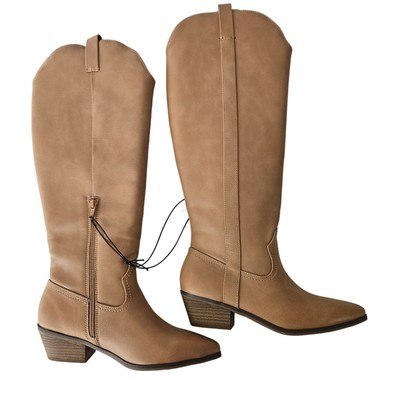 Universal Thread Womens Western Knee High Light Brown Memory Foam Boots Size 7.5