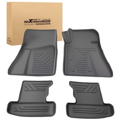 Carpet Floor Mats for Ford Mustang 2015-2024 TPE Black Waterproof Anti-Slip