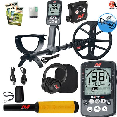 Minelab EQUINOX 800 Multi-IQ Underwater Waterproof Metal Detector & Pro Find 35
