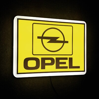 OPEL ILLUMINATED LED LIGHT BOX WALL GARAGE SIGN 80'S DEALERSHIP Kadett Manta GTE