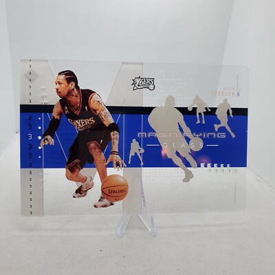 2003 UD Glass, Magnifying Glass, Allen Iverson #AI-M HOF Jumbo Box Topper. Rare