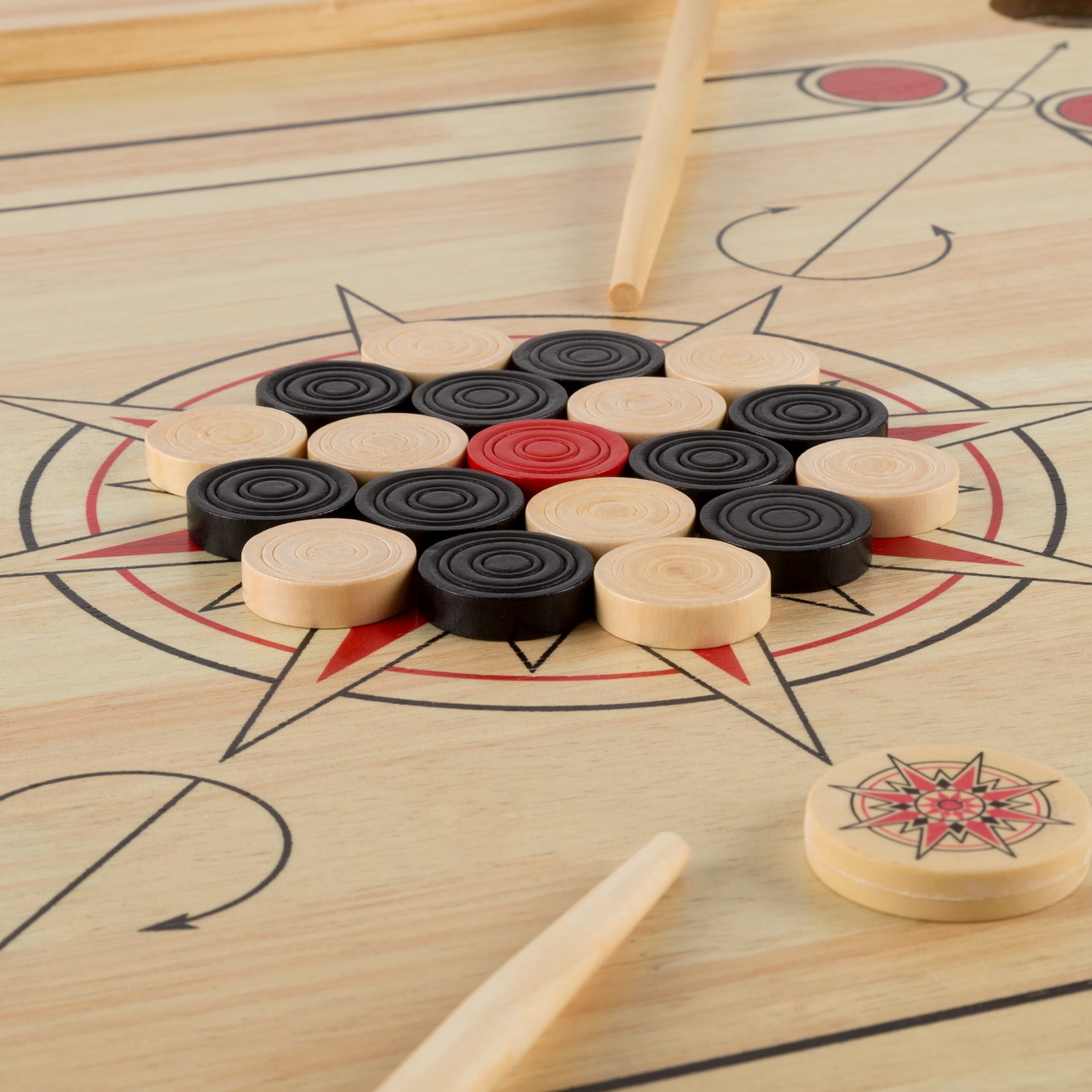 With Coins And Strikers Large Size Wooden Fun Family Friends