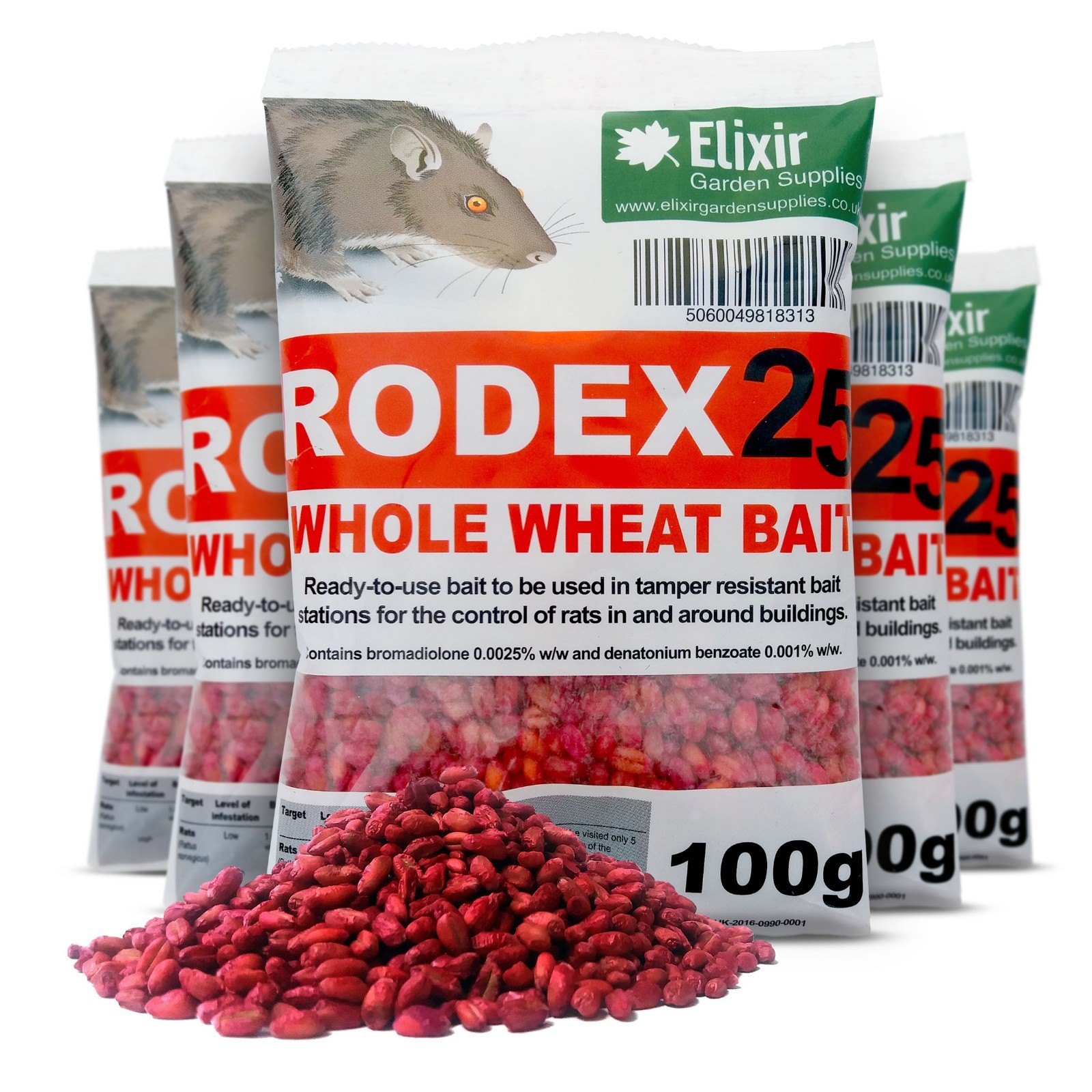 Rodex25 Whole Wheat Rat Poison, Strongest Available Online 200 x 100g