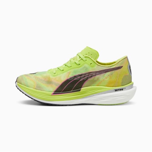 Pre-owned Puma Deviate Nitro Elite 2 Lime Pow Black Men Racing Running Shoes 380088-01 In Green