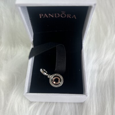 Pandora Rotatable Silver Round Halo Insert Dangle Charm 925 New