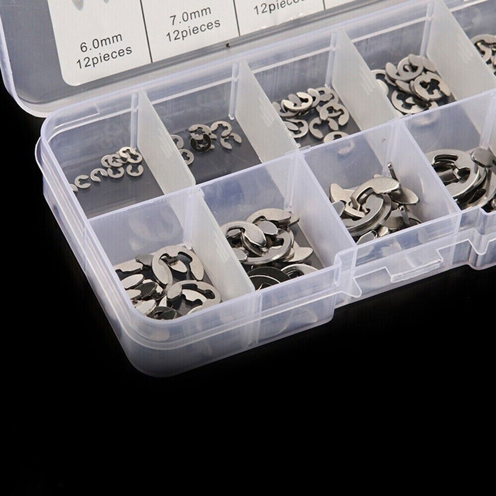 120Pcs E Clips C Circlip Stainless Steel Kit Retaining Ring Assorted 1.5 to 10mm