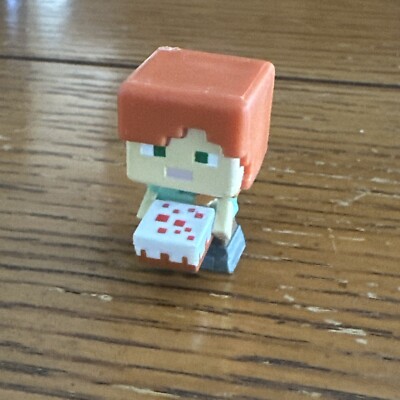 Mojang Minecraft Obsidian Series 4 Alex With Cake Mini Figure Miniatures 1''