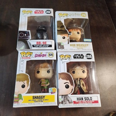 new Funko Pop Lot of 4 – Star Wars, Harry Potter, Scooby-Doo – Shaggy, Han Solo