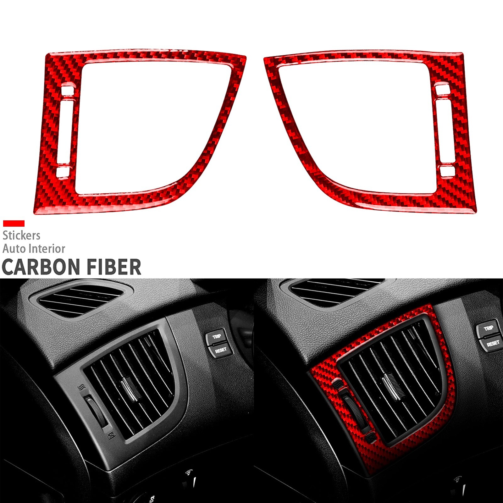 You Red Carbon Fiber Dashboard Air Vent Outlet Trim For Hyundai