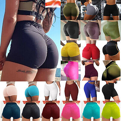 AU High Waist Women Gym Yoga Booty Shorts Beach Sport Lady Sexy Hot Pants Bottom