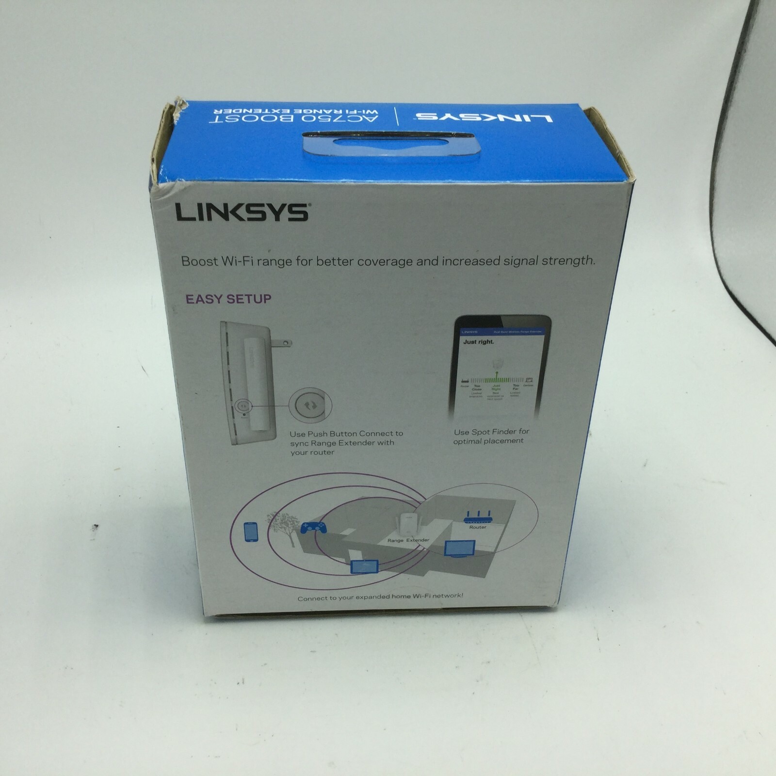 Linksys RE6300 AC750 Boost Booster Wi-Fi Range Extender Dual Band. Used