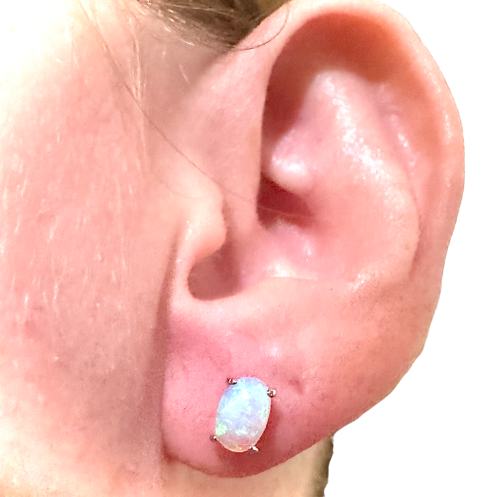 925 Sterling Silver Opal Stud Earrings For Women Fire Opal Earrings 925 Silver