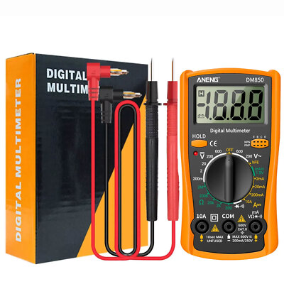 LCD Digital Multimeter Voltmeter Ammeter Ohmmeter Volt AC DC Tester Leads Meter