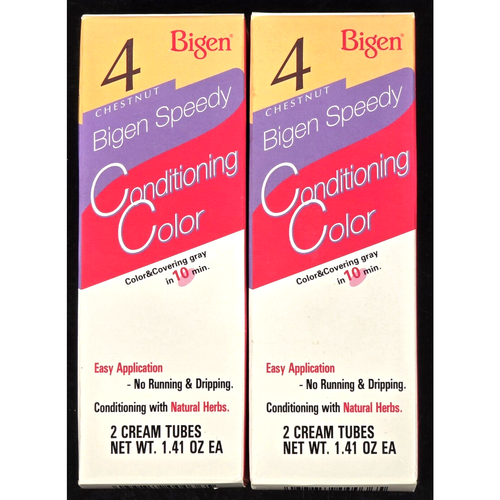 Lot of 2 Bigen Speedy Conditioning Color #4 Chestnut 2 Cream Tubes 1.41 oz Each