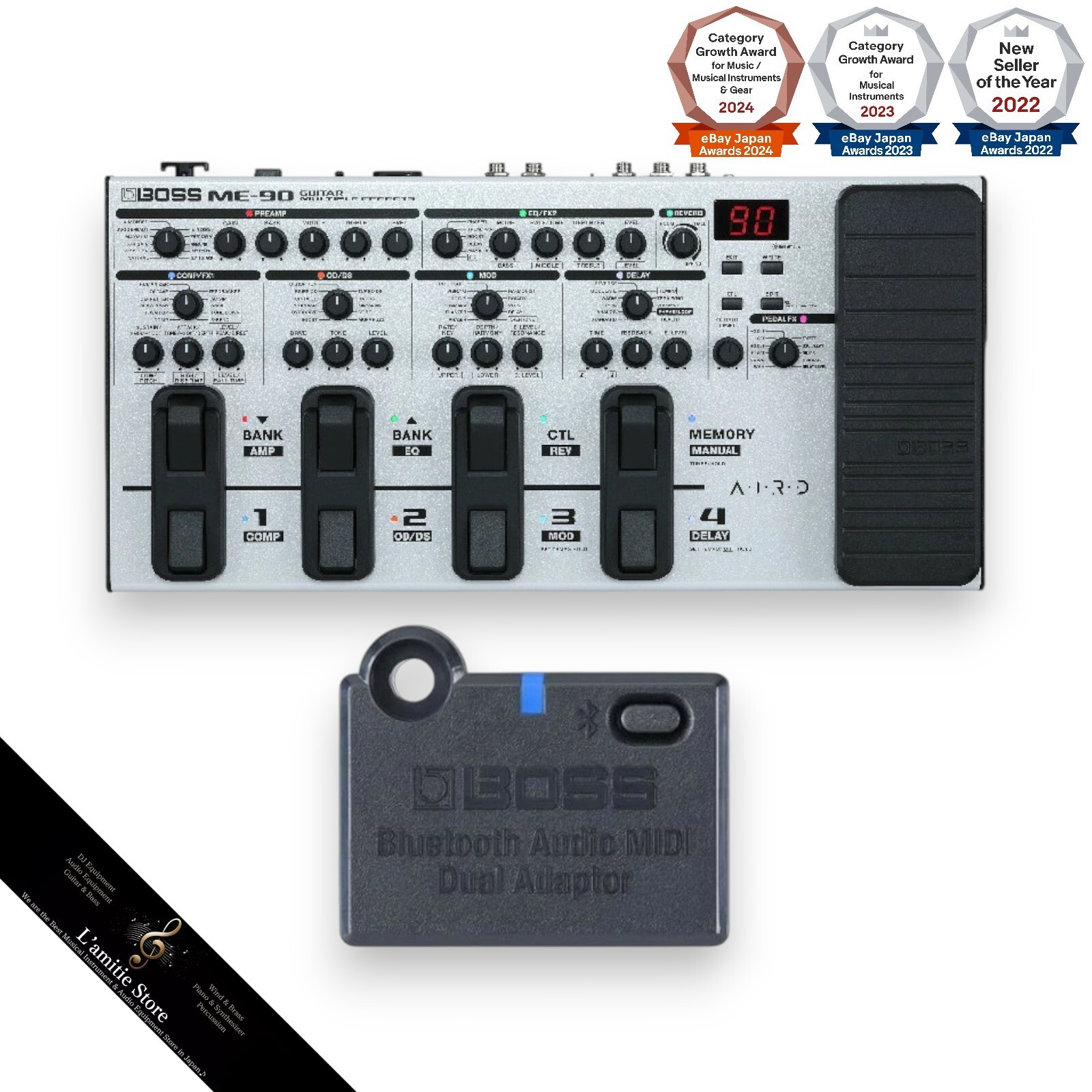 Boss ME-90+BT-DUAL WH Multi-effectors Effect Guitar Pedal