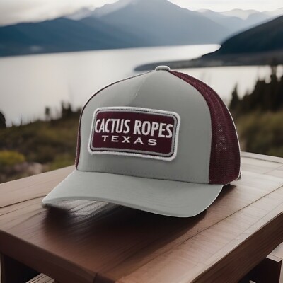 Hooey  Men's Cactus Ropes 5-panel Grey & Maroon Flexfit Cap CR084 Size S/M