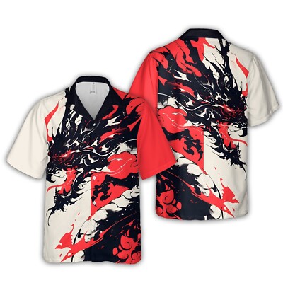 God Sky Dragon Ryujin Ancient Japanese Warrior Japanese Samurai Hawaiian Shirt