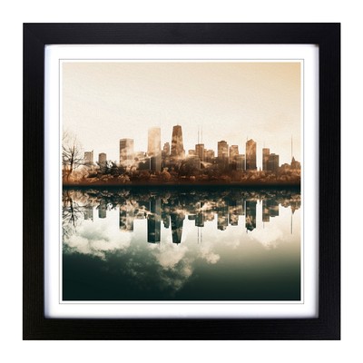 Skyline Double Exposure Wall Art Print Framed Canvas Picture Poster Decor