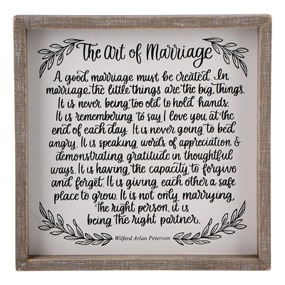 The Art of Marriage Framed Board from Glory Haus 10x10 - Free Shipping