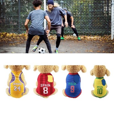 ✈Dog World Cup T Shirt Vivid Cute Mesh Soft Breathable Dog Summer Vest For Dogs