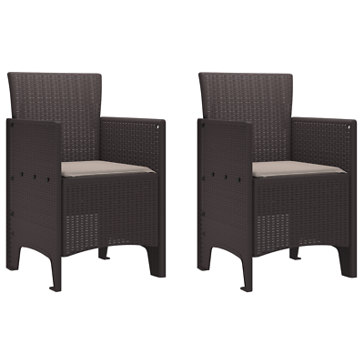 vidaXL Garden Chair 2 pcs Brown 53 x 49 x 85 cm Polypropylene