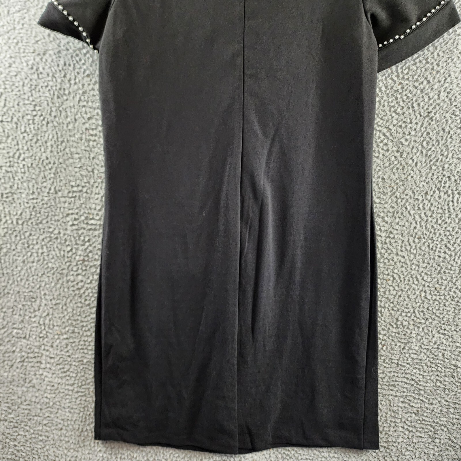 Julia Jordan Imitation Pearl Trim Stretch Jacquard Shift Dress Women's 12 Black - Picture 13 of 14