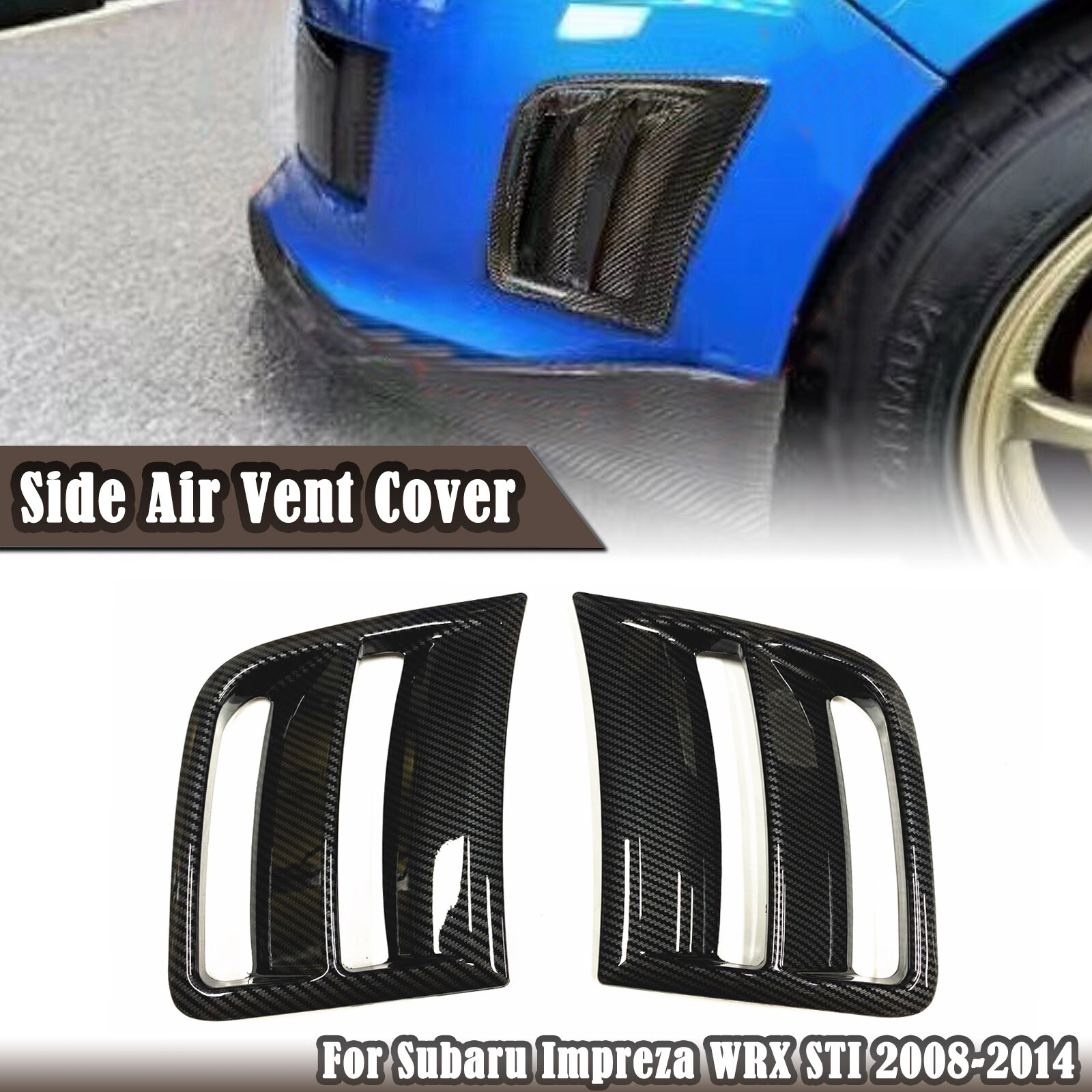 Front Bumper Side Air Vent Cover Kit For Subaru STI WRX GRB Wagon 2008-2014 2011