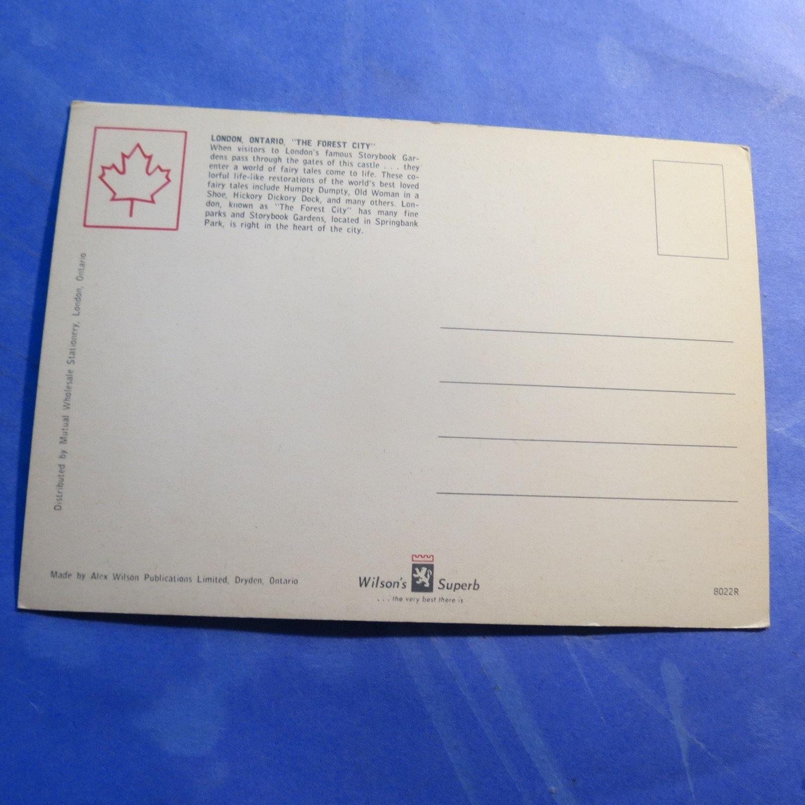 London Ontario Storybook Gardens Entrance View CT Size  Postcard PC5199