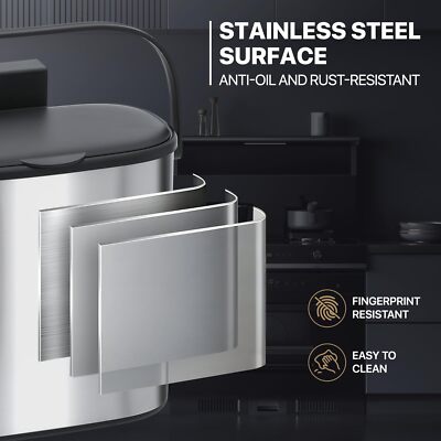 MoNiBloom 1.3-Gallon Small Hanging Trash Can for Kitchen Bathroom Bedroom Liv...