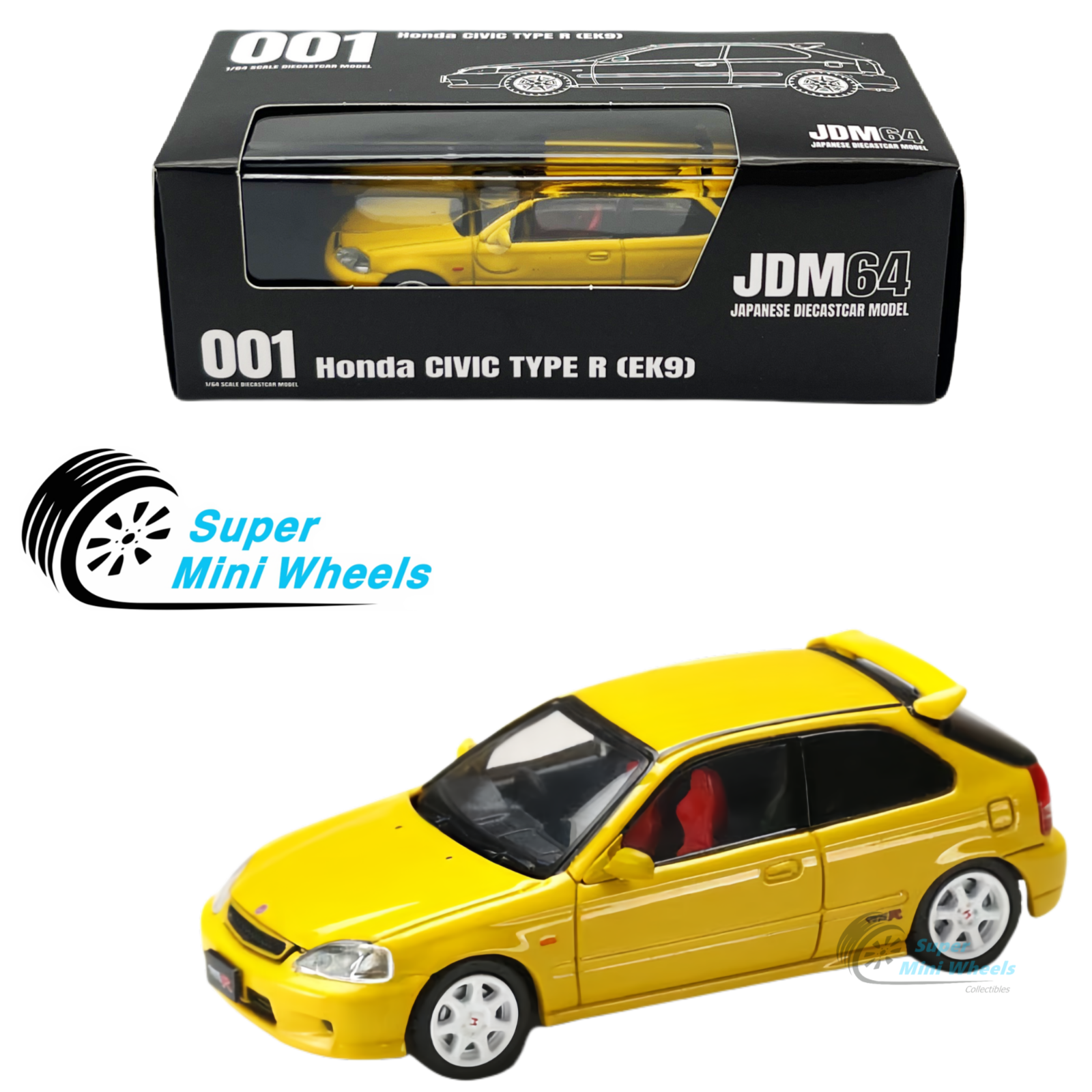 Hobby Japan - JDM64 - Honda Civic Type R EK9 Yellow