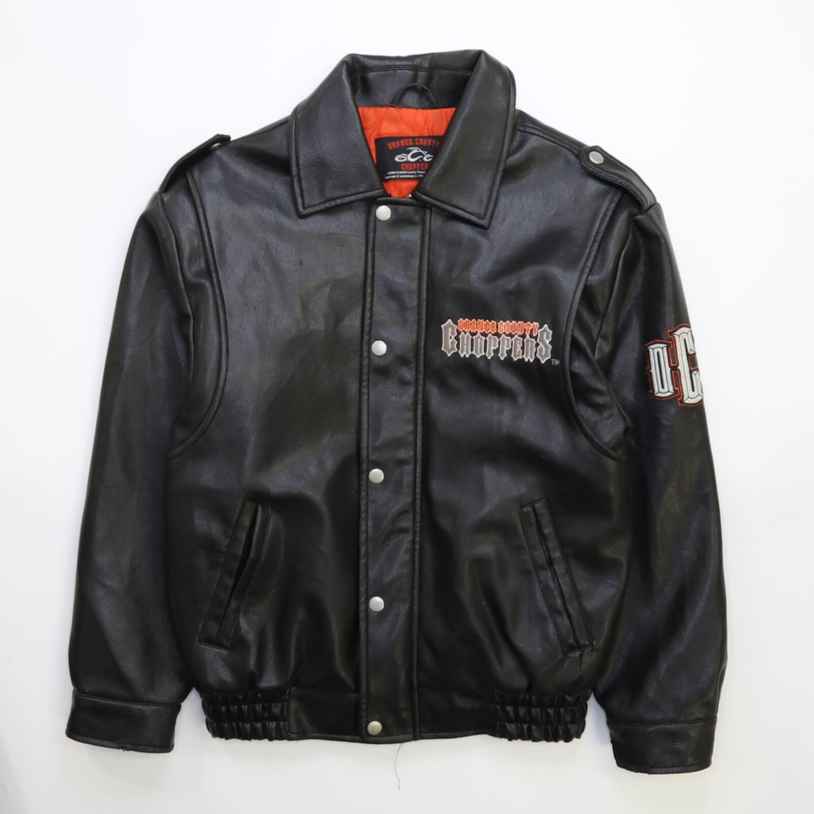 Vintage Orange County Choppers Leather Bomber Jacket Size