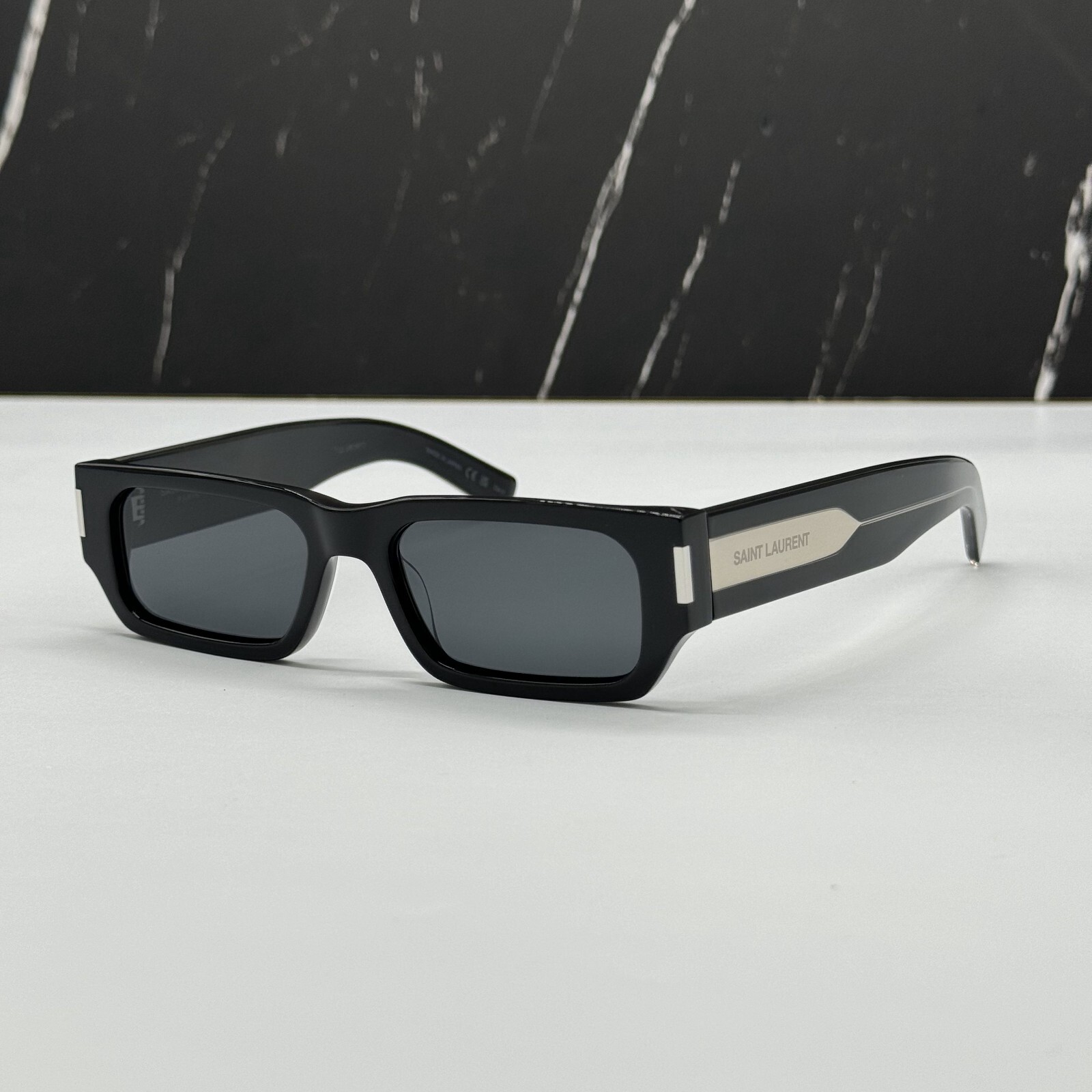 Saint Laurent Naked Wire スクエアサングラス　sl660 Saint Laurent SL 660 Acetate Frame - Black at Amazon Women's