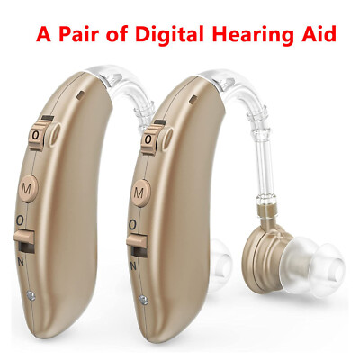 1 Pair Of Digital Hearing Aid Severe Loss Rechargeable Invisible BTE Ear Aids