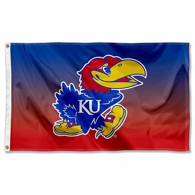 Kansas Jayhawks Two Tone Gradient Flag Large 3x5