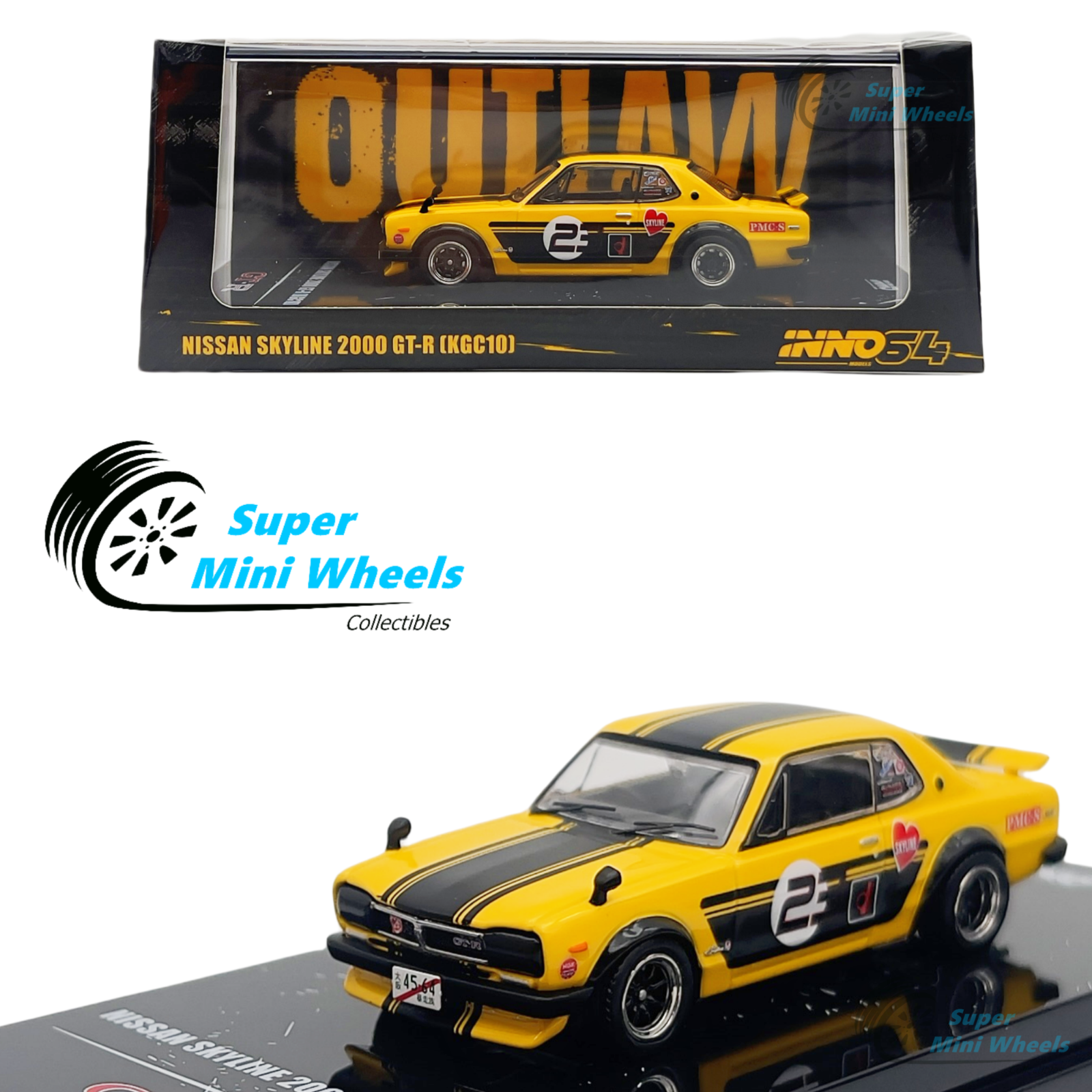 INNO64 1:64 Nissan Skyline 2000 GT-R KGC10 OUTLAW #2 | eBay