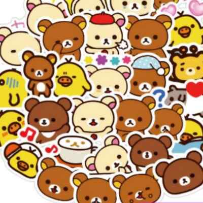 Rilakkuma Stickers 25pc Cute Bear Kawaii Vinyl Water Bottle Laptop Anime