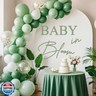 Baby in Bloom Decal Sign Baby Shower Arch Sticker Gender Reveal Party Backdrop Decal Sign Ideal for Arch Backdrop Wall or Any Smooth Surface Decorations (Forest Green)