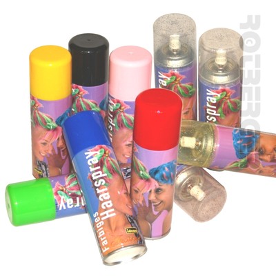 Color Haarspray verschiedene Farben mit ohne Glitter 125 ml Fasching Karneval
