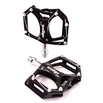 Wellgo CNC Alloy BMX MTB Dirt Jump 9//16/" Sealed Bicycle Pedal Black Blue Red